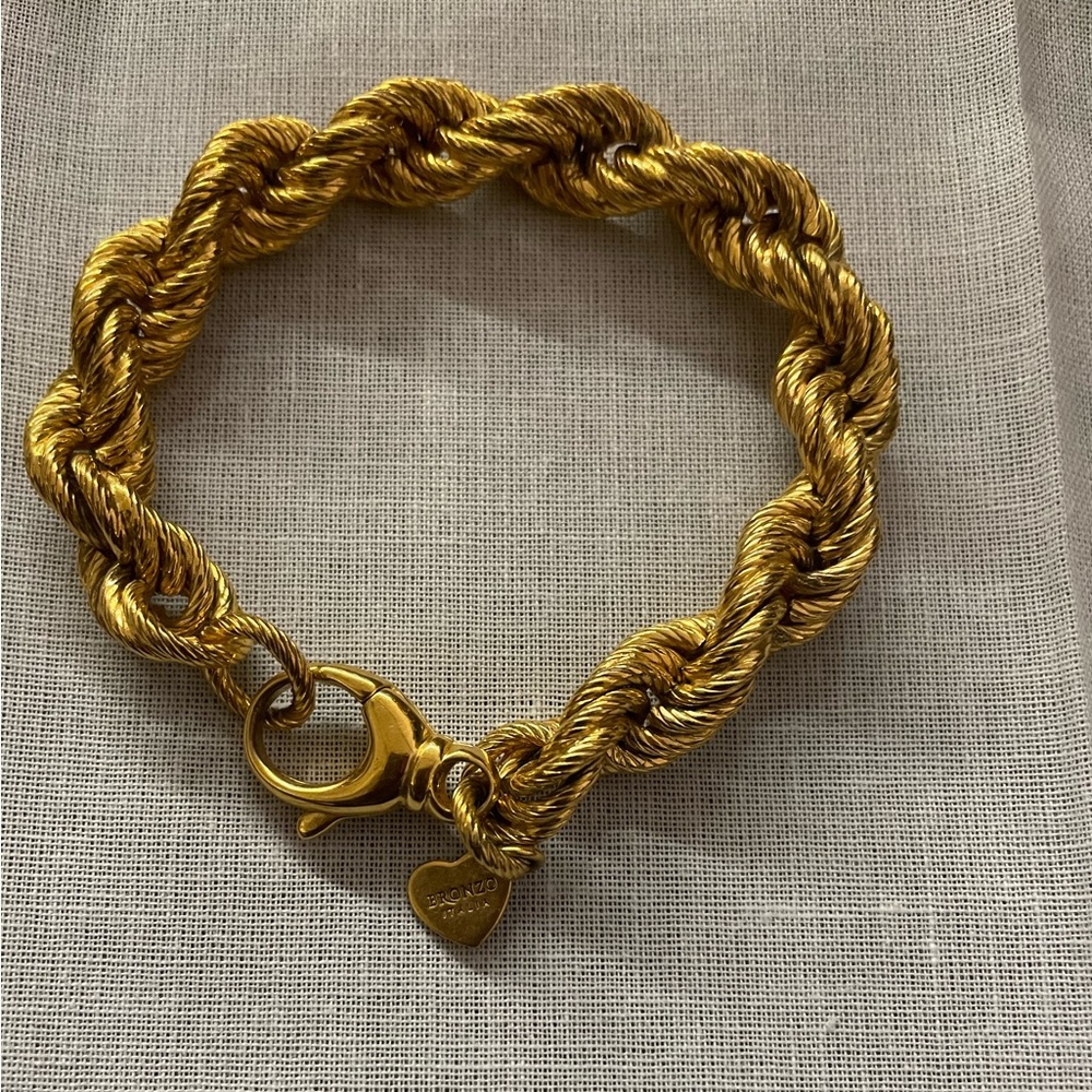 Bronze Milor Italy Goldtone twisted Rope 7.5 inch Bracelet